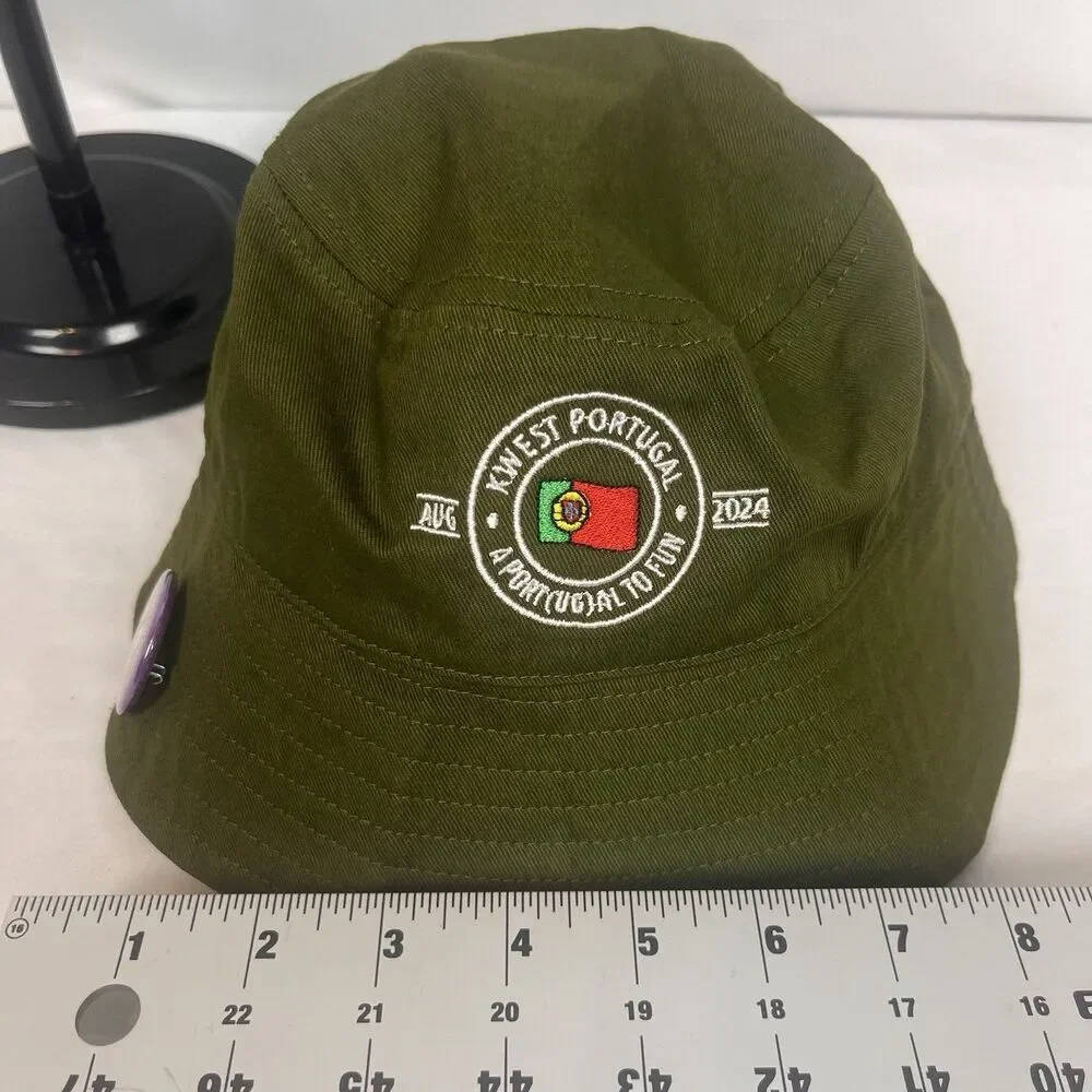 Portugal 2024 Bucket Hat Olive Green Cotton Travel Souvenir Cap Unisex